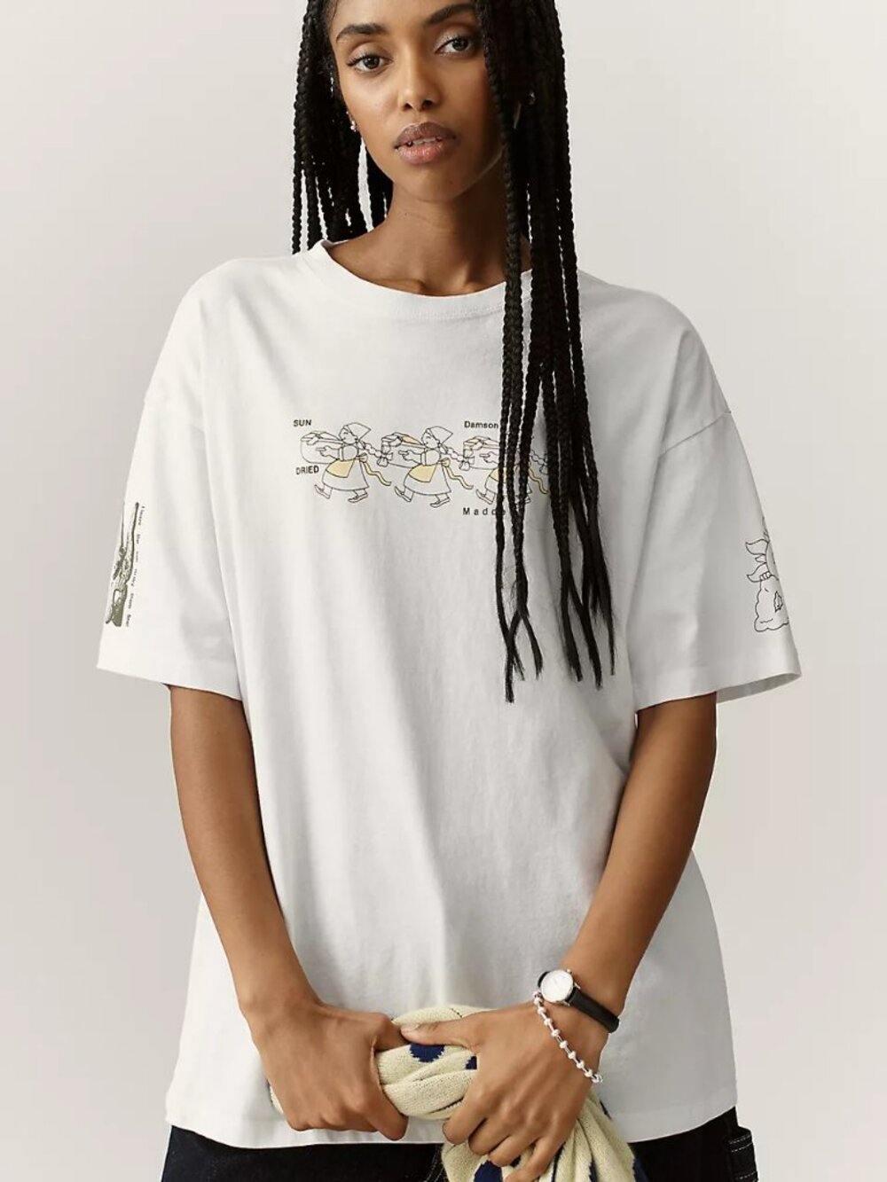 Anthropologie Damson Madder Sundried Organic Cotton Tee Oversized Sporty Scandi